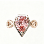 ZR Sofia Twist Pear‑Shaped Pink‑Purple Lab‑Created Gemstone Ring Twisted Infinity Band S925 Sterling Silver Delicate Engagement Ring-【Sofia】#4808
